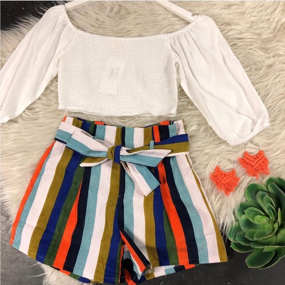 Listicle Multi Stripe Corduroy Shorts - Picture 4 of 4